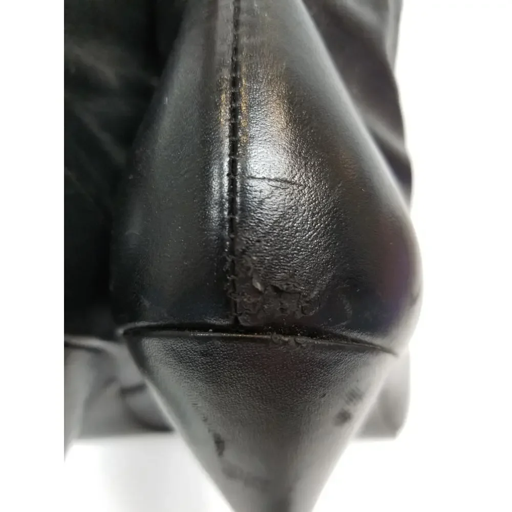 Poppies Black Leather Victorian Lace-up Boots Size 7.5 - Picture 6 of 12